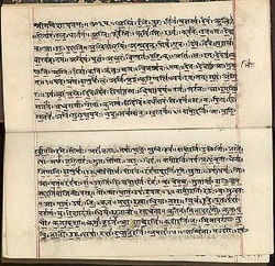 Rigveda manuscript written down in 19th century