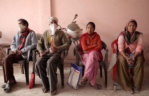 TB patients wait for their treatment at a DOTS centre in India. Several have drug resistant TB. © Maureen Scarpelli
