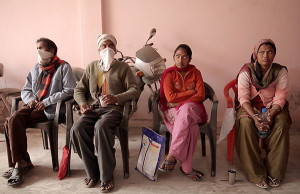 TB patients wait for their treatment at a DOTS centre in India. Several have drug resistant TB. © Maureen Scarpelli